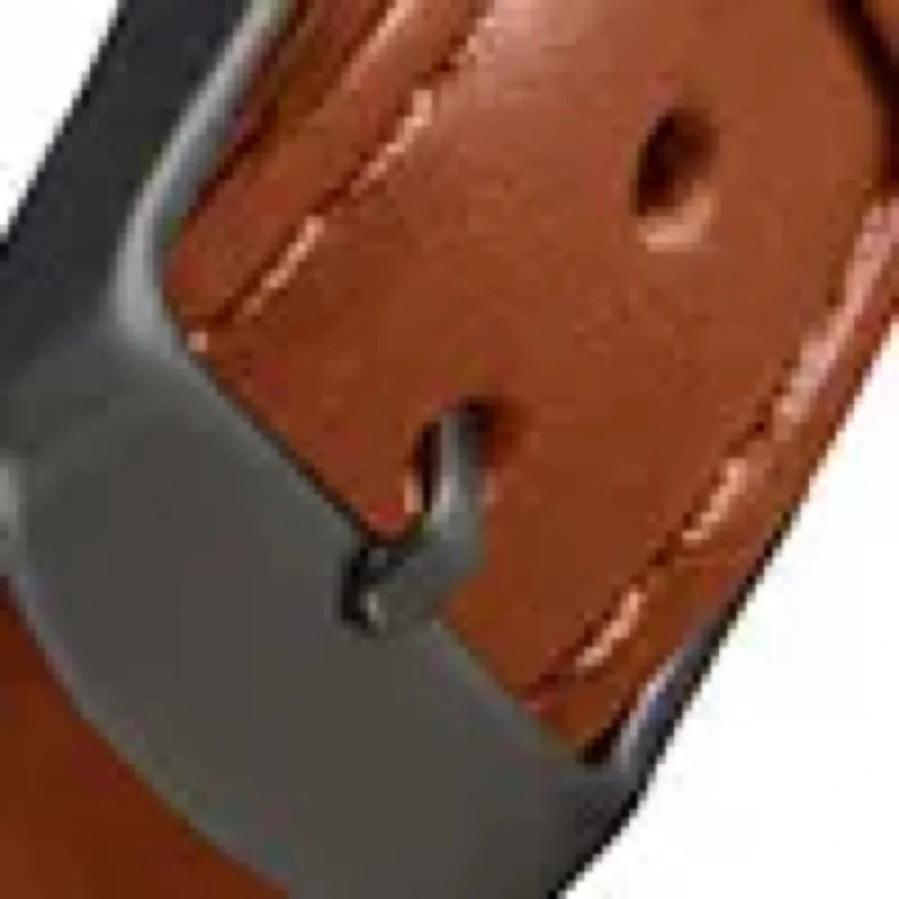 Classic Black Leather watchbands with Silver Buckle